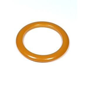 Bakelite Bangle Butterscotch Bracelet 1940s Art Deco Tested 7.75”